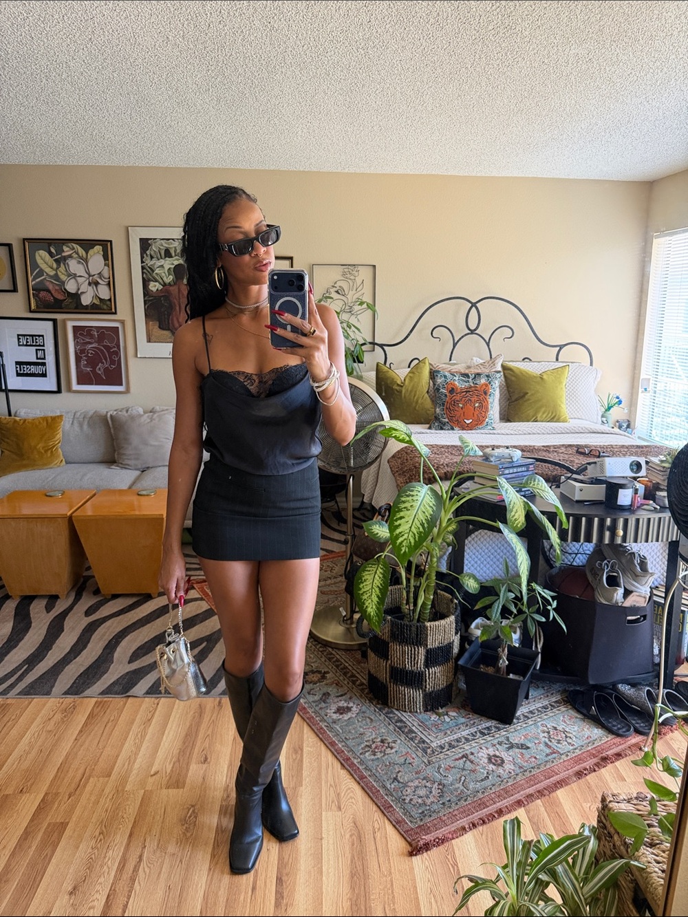 Victoria's Secret Black satin cowl-neck bodysuit